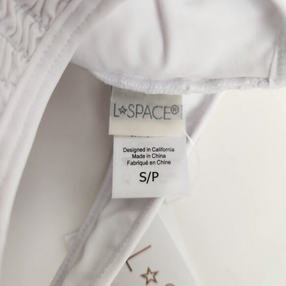 L*Space Izzie Bikini Top in White Size Small NWT Smocked - Picture 5 of 5